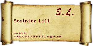 Steinitz Lili névjegykártya